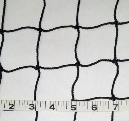 A close up of a net with a ruler